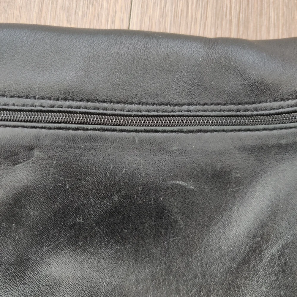 Scuola del Cuoio Firenze Black Italian Leather Ruched Clutch Evening Bag